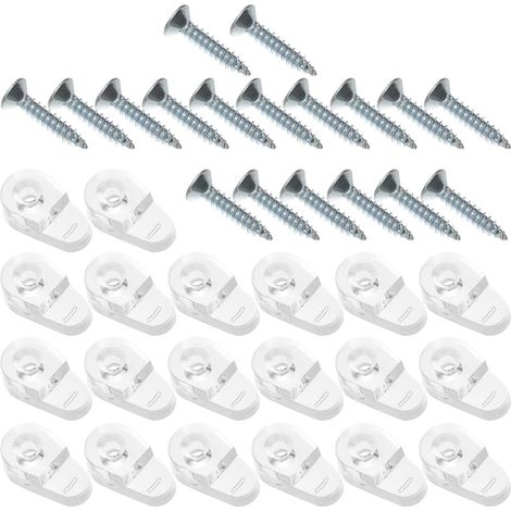 Pince à Verre en Plastique 20 Pièces, Clips de Retenue 302 Clips de Fixation Verre Visser, pour Panneaux Acryliques et Verre, Portes Vitrées et Supports (1/5)