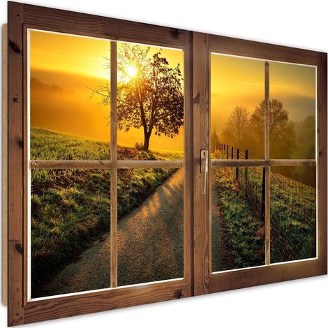 Tableau bois la route vers l'ouest - 90 x 60 cm (1/5)