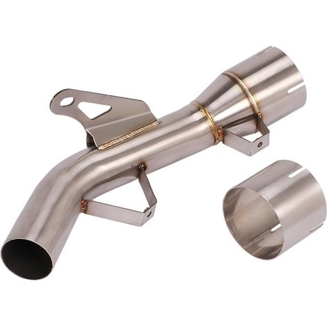Kit de suppression du tube d'échappement (coude amélioré, tube de liaison central) argenté pour Z900 2017-2022 (1/5)