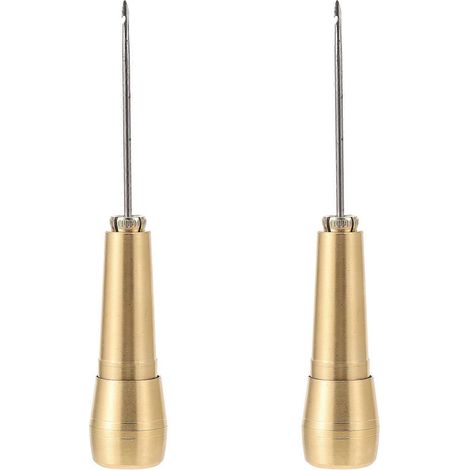 Aiguilles à coudre, poinçons, kit de couture à la main, réparation de chaussures, doré, 13 x 2,2 x 2,2 cm (lot de 2) (1/5)