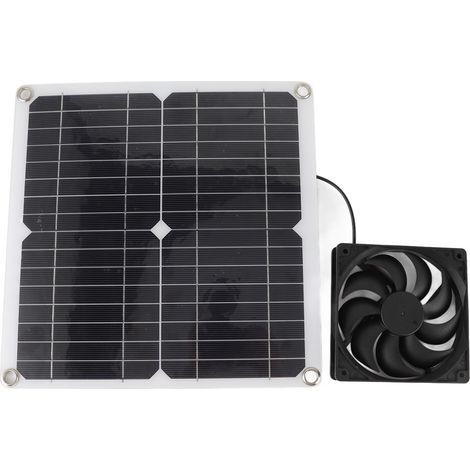 Ventilateur solaire portable et léger (12 W) pour voitures, camping-cars et maison. (1/5)