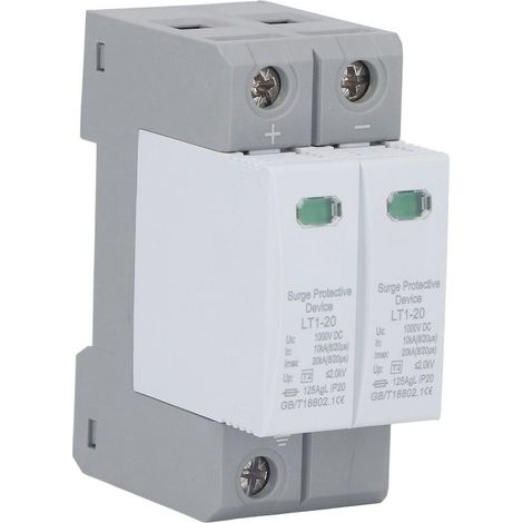 Parafoudre photovoltaïque 10KA à 20KA 2P 36mm, Installation sur Rail, Protection contre les surtensions, parafoudre PV 1000V (1/5)