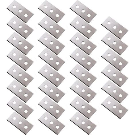 Lot de 30 Lames de Rechange pour Grattoir, Lame de Rechange pour Racloir, Lames de Trois Trous pour Plaque de Cuisson Vitrocéramique, 0,2mm (1/5)