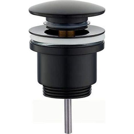 Universal click-clack basin waste fitting, brass, matte black (1/2)