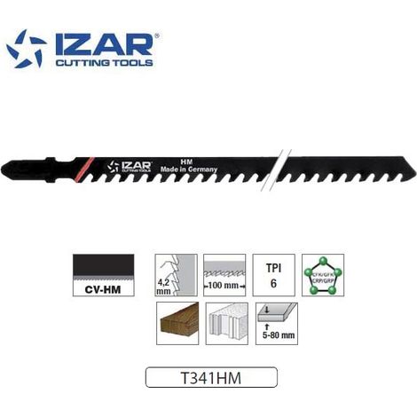 lame de scie sauteuse carbure tungstène Izar T341HM pour matériauxr 132mm TPi6