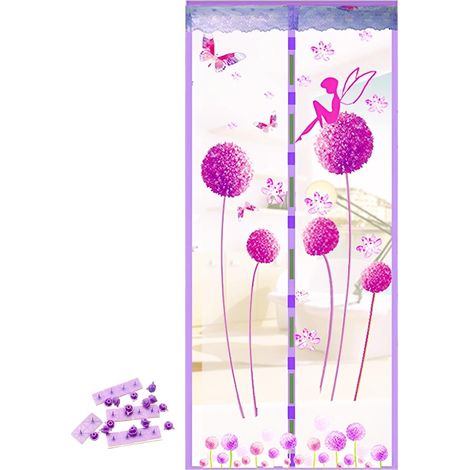 Moustiquaire magnétique 35" x 83" pour porte - Barrière anti-mouches robuste avec fermeture magnétique puissante, moustiquaire à fermeture automatique mains libres pour portes d'entrée/de derrière, ad (1/5)