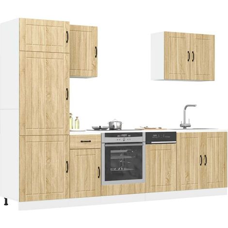 7-tlg. Küchenschrank-Set Lucca Sonoma-Eiche Holzwerkstoff