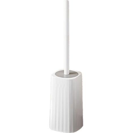 Brosse de toilette anti-goutte avec manche en plastique antidérapant pour un nettoyage en profondeur et une éponge à récurer pour la salle de bain. (1/5)