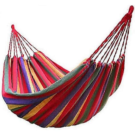 Hamac de camping portable - Toile de parachute respirante, capacité de 150 kg pour les voyages au jardin (Rouge) Cadeau (1/4)