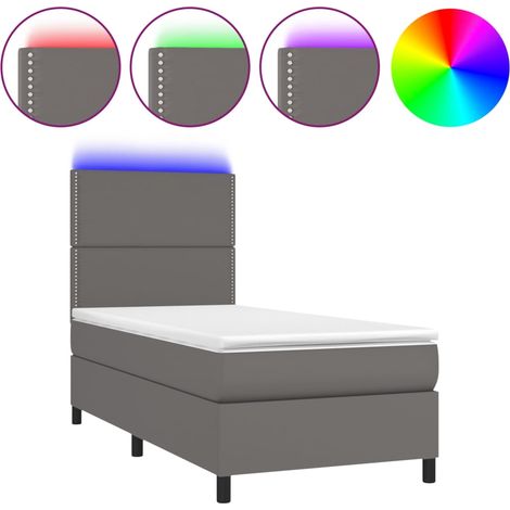 Maison Exclusive - Giroletto Molle con Materasso e LED Grigio 90x200cm Similpelle
