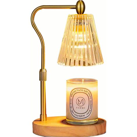 Lampe Chauffe Bougie, Chauffe Bougie avec Minuterie et Variateur, Candle Warmer Lamp électrique, Candle Warmer Vintage pour Parfumées, Maison