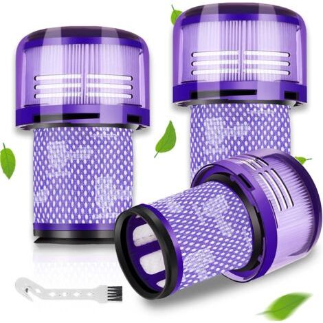 V12 Filtres HEPA pour Dyson Aspirateur – Lot de 3 Filtres de Rechange Lavables + 1 Brosse de Nettoyage, pour Dyson V12 Detect Slim Absolute Extra Total Clean Motorhead, 971517-01
