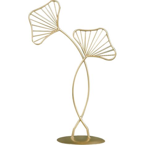 Décoration Murale Feuille D'érable - En Métal Doré - Pour Chambre Salon Bureau - Lot De 1 Pièce (1/4)