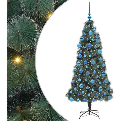 Arbre de Noël Sapin de Noël artificiel pré-éclairé avec ensemble de boules (1/5)
