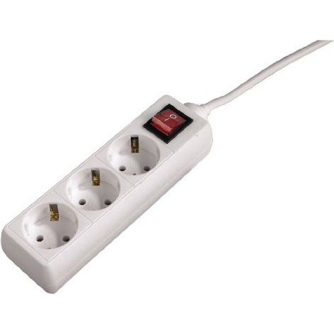 Regleta Hama 3 enchufes blanca 3500 vatios 5 metros