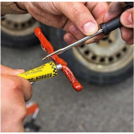 Kit de Réparation Pneu Tubeless - Mèches 100 mm - Colle 10 ml - Fraise et Poinçon avec Poignée en T - Pour Voiture Moto Quad (1/5)