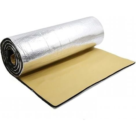 Tappetino insonorizzante per auto, schiuma fonoassorbente, isolamento universale impermeabile e acustico 50 cm x 200 cm x 5 mm (1/4)