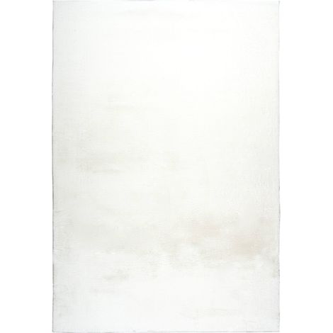 Tapis shaggy blanc doux et dense pour intérieur - 120 x 120 cm (1/5)
