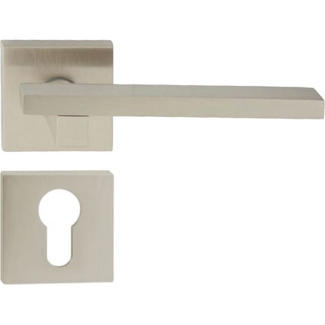 DOMINO Poignée de porte MARY QR M9 PZ Poignée avec plaque PZ pour cylindre profilé Nickel (1/5)