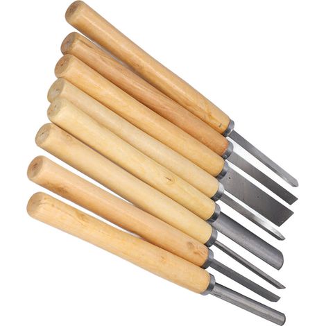 Jeu de 8 gouges à bois HSS, ciseaux à tourner avec rainure, outils de séparation pour tournage sur bois, accessoires de sculpture (1/5)