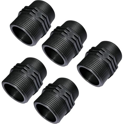Set di 5 Nipplo uguale con raccordo filettato in plastica 2''x2''- doppio filettatura maschio/maschio - PN10 bar