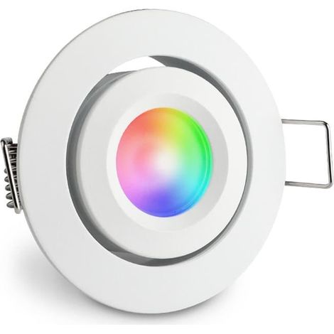 Einbaustrahler Mini schwenkbar Matera 3W IP44 durchverbindbar - Lichtfarbe: RGB+2700K - Farbe: weiß RAL 9016 (1/5)