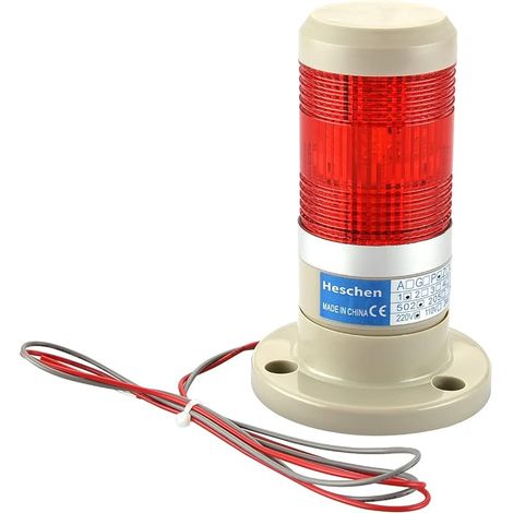 Ampoule LED Avertissement Tour Signal Lumière, Lumière continue, 220VAC Rouge