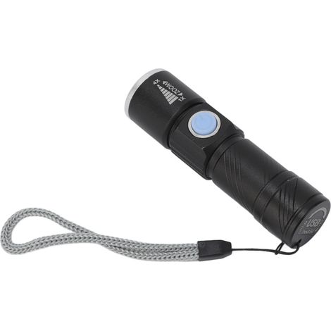 Lampe torche UV 395nm ultra-lumineuse à LED, pour détection de faux billets, teigne animale, minéraux, résine et scorpions, avec batterie intégrée (commande : lampe diode 395nm) (1/5)