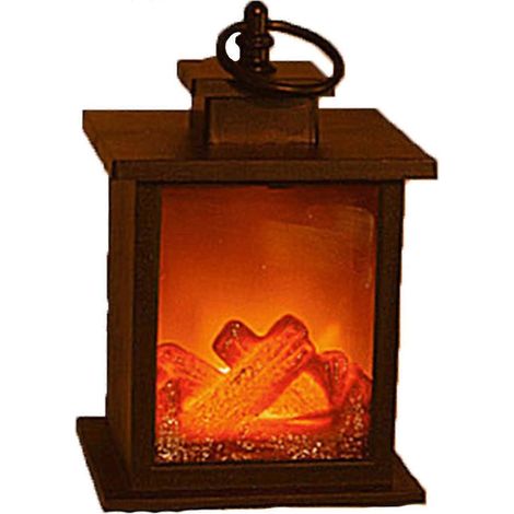 Lanterne décorative pour cheminée, éclairage LED pour cheminée simulant un feu de bûches, interrupteur tactile et alimentation USB (1/4)