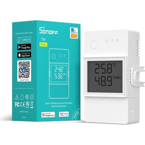 TRADE SHOP - Interruttore Wifi Intelligente Th Elite 20a Per Temperatura Umidità Sonoff Thr320d - (1/5)