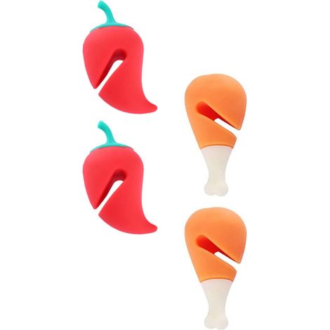 4 Pièces Lanceur Steam et Lève-couvercle en Silicone de Pilon, Accessoire la Cuisine Anti-débordement pour Casseroles, Adapté la Cuisson Vapeur et Usage Quotidien (1/4)