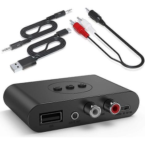 Récepteur audio Bluetooth 5.3, NFC, clé USB, adaptateur audio stéréo sans fil RCA 3,5 mm AUX USB (version voiture) 0610 (1/5)