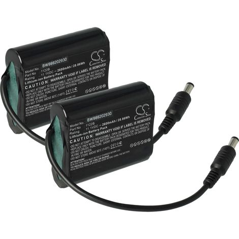 vhbw 2x batería reemplaza Venture Heat 1122B para guantes de moto calefactados (2600 mAh, 11,1 V, Li-Ion)