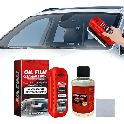 Brosse Nettoyant Pour Film De Voiture,Automotive Oil Film Cleaning Brush,Brosse Nettoyage Anti Pluie Pare Brise,Dissolvant Film D'Huile Verre Pour Voiture,Car Glass Oil Film Cleaner (1/5)