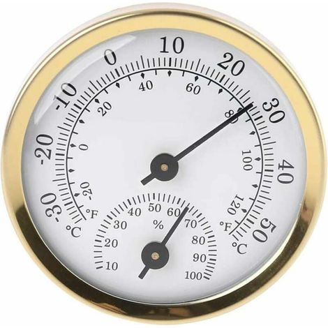 1 Thermomètre, Hygromètre analogique, Cadran lisible, Alliage d'aluminium, Intérieur Extérieur (1/5)