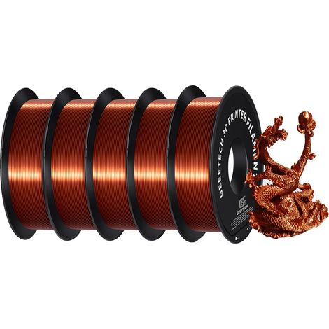 Filament 3D, Matériau PLA, Fini Soie, Couleur Cuivre (1/2)