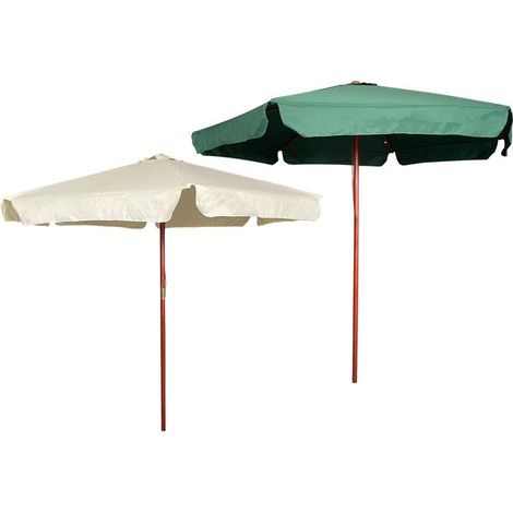 OMBRELLONE TONDO IN LEGNO Ø 250 cm - palo mm 38 - 6 stecche - bianco