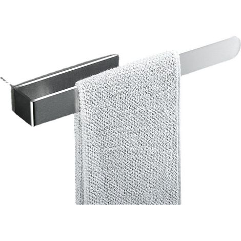 Porte-serviettes de salle de bain en acier inoxydable, sans perçage, à coller, pour salle de bain et cuisine, 25 cm (1/4)