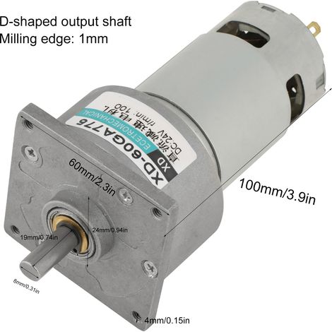 35-W-Mikro-Gleichstrom-Metallgetriebemotor, Drehzahlregelung, Rechts-/Linkslauf (24 V, 100 U/min) (1/5)