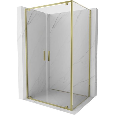 Mexen Exo Duschkabine schwenkbar 70 x 75 cm, transparent, gold - 8182-070-075-50-00