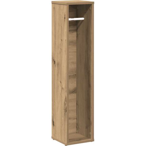 Maison Exclusive - Mobiletto da bagno con portarotolo finitura rovere artigianale 20,5x20x90 cm