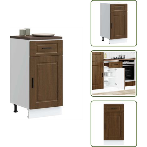 Küchenunterschrank Porto Braun Eichen-Optik Holzwerkstoff - Küchenunterschrank - Küchenunterschränke - Spülenunterschrank - Unterschrank Für Küche (1/5)