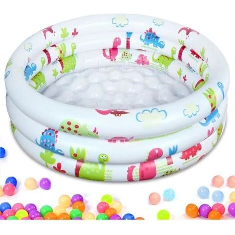 (Blanc)Piscine gonflable pour enfants, piscine gonflable ronde 90x22cm, piscine intérieure et extérieure (1/5)