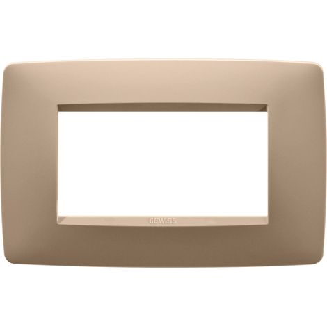 PLAQUE ONE RECTANGULAIRE 4P CUIVRE DOUX GEWISS GW16104VX (1/2)