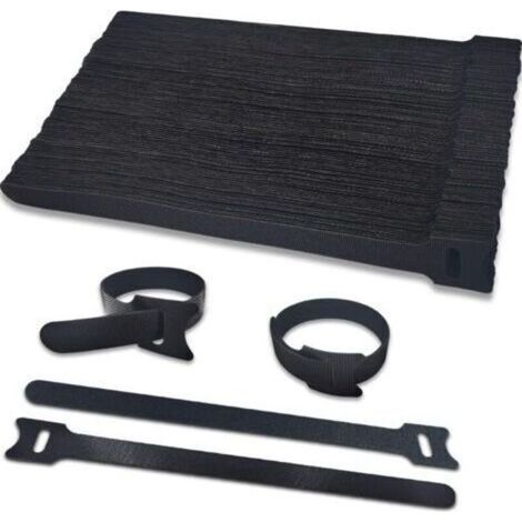 Attache Câble 100pcs Scratch Serre Cable Bande 200mmx12mm Sangle Réutilisable Câble Management Facile à Couper pour Ranger et Organiser Tous Les Câbles, 12mm de LaNon-adhésif Bande Hoo (1/4)
