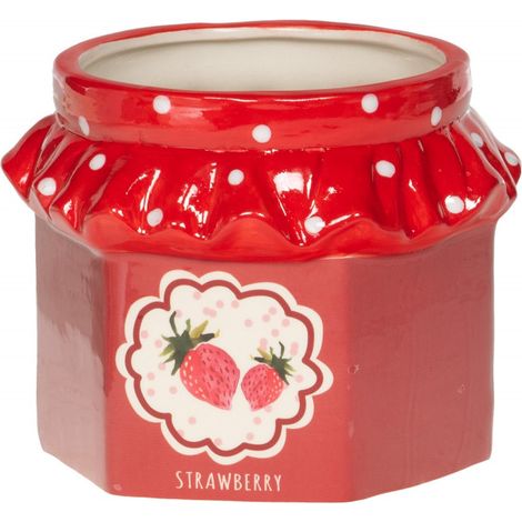 Amadeus - Cache pot confiture de fraise H11 cm en céramique