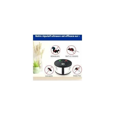 Répulsif ultrason 360° anti rats, souris, rongeurs, cafards et insectes. Fréquences variables puissantes, une portée de 550 m2. Solution Écologique Efficace anti-nuisibles sans produits (1/5)