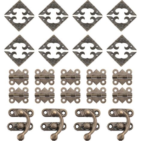 Boucle cadenas vintage boîte en bois ancienne idéal le bricolage (1/5)