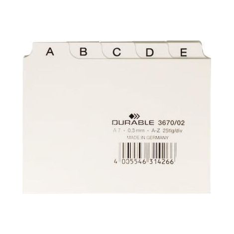 DURABLE Leitregister 367002 DIN A7 quer A-Z Kunststoff weiß