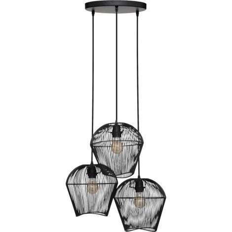 Suspension Jena métal noir D26cm - Atmosphera créateur d'intérieur (1/5)